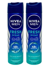 2 Pack Nivea Men Fresh Ocean Antibacterial Deodorant Spray 48H Protection