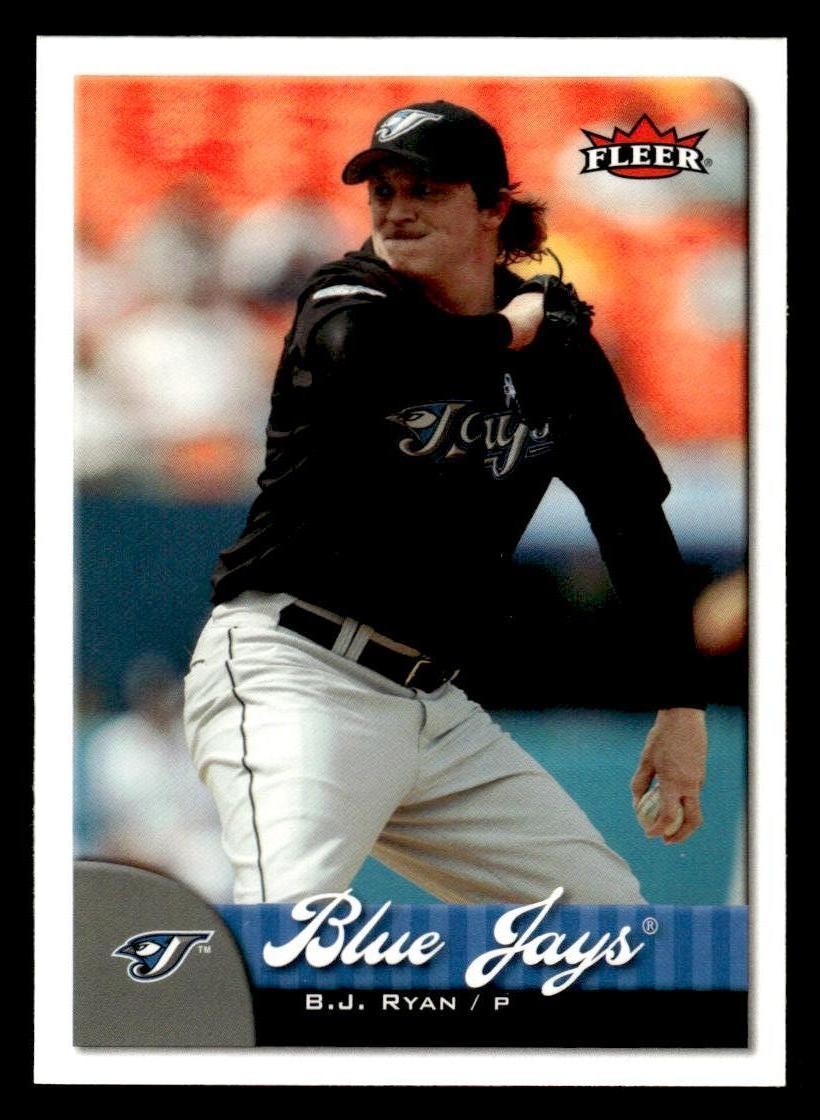 2007 Fleer #11 B.J. Ryan Card Toronto Blue Jays