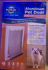 NEW PETSAFE MEDIUM ALUMINUM PET DOOR 1-40 LB. 8-1/4  X 12-1/4  FLAP OPENING