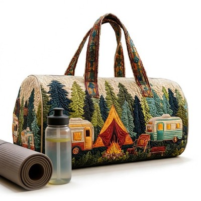 Hippie Van Quilted Duffle Bag, Hippie Quilted Duffle Bags, Weekender Reisetasche