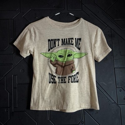 Star Wars Shirt Boys Size 10/12 Beige Dont Make Me Use The Force Funny Tee
