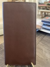 Hartmann Brown Leather checkbook organizer with notepad and card slots