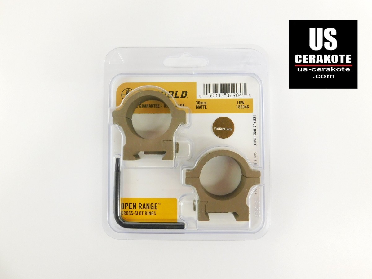 Leupold Open Range Cross Slot 30mm Low Rings Flat Dark Earth