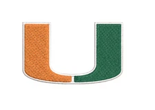 Miami Hurricanes Patch -  Florida Iron on Decal - Sew on Patch - Embroidered