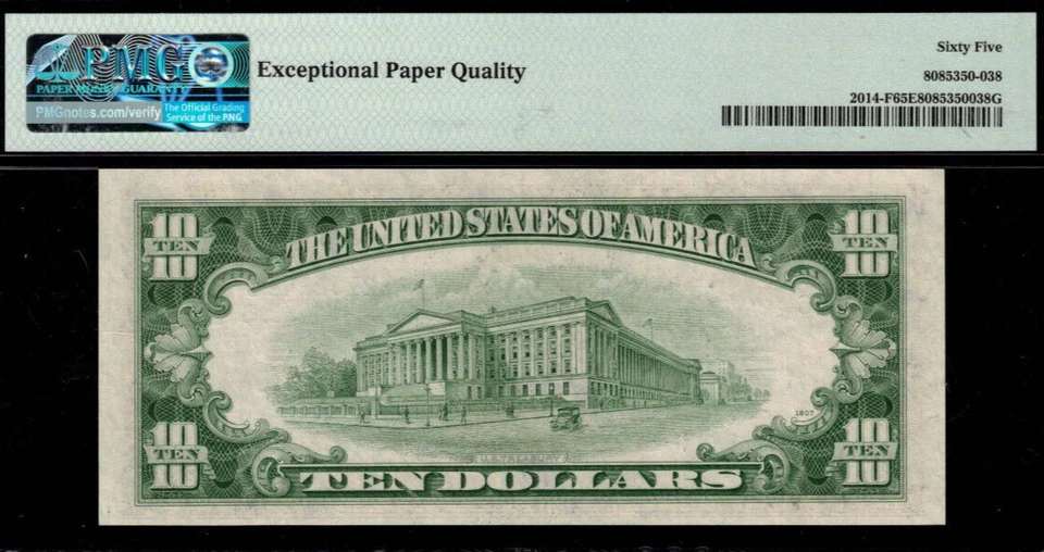 1950D $10 Federal Reserve Note PMG Gem 65EPQ - Atlanta - Fr 2014-F - Image 3 of 3