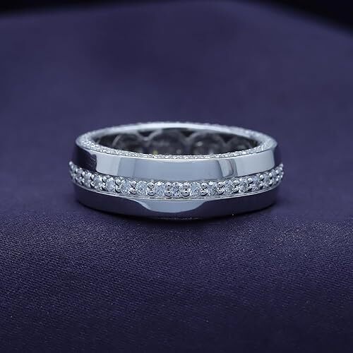 1.40ct Moissanite Eternity Wedding Band Ring For Men's 10k or 14K Soild ...
