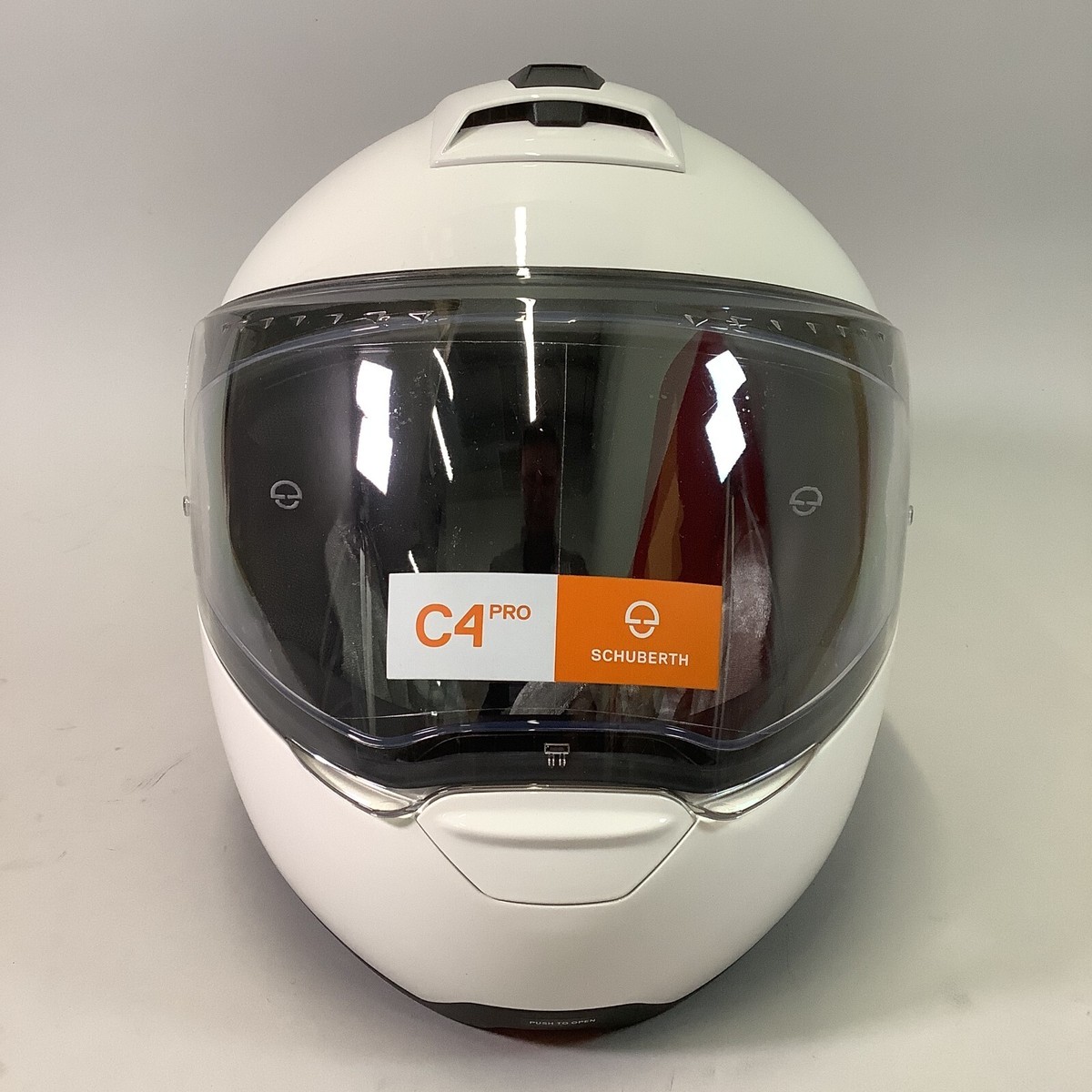 Schuberth C4 Pro Motorcycle Helmet Glossy White Size: Small 55cm
