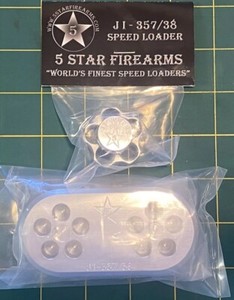 J1-357/38 5-Star Aluminum Speedloader Bed Side Block S&W Taurus Ruger Rossi New