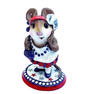 ZELDA Wee Forest Folk M-171 Limited Ed. Red/White/ Blue motif Stars on Base NEW