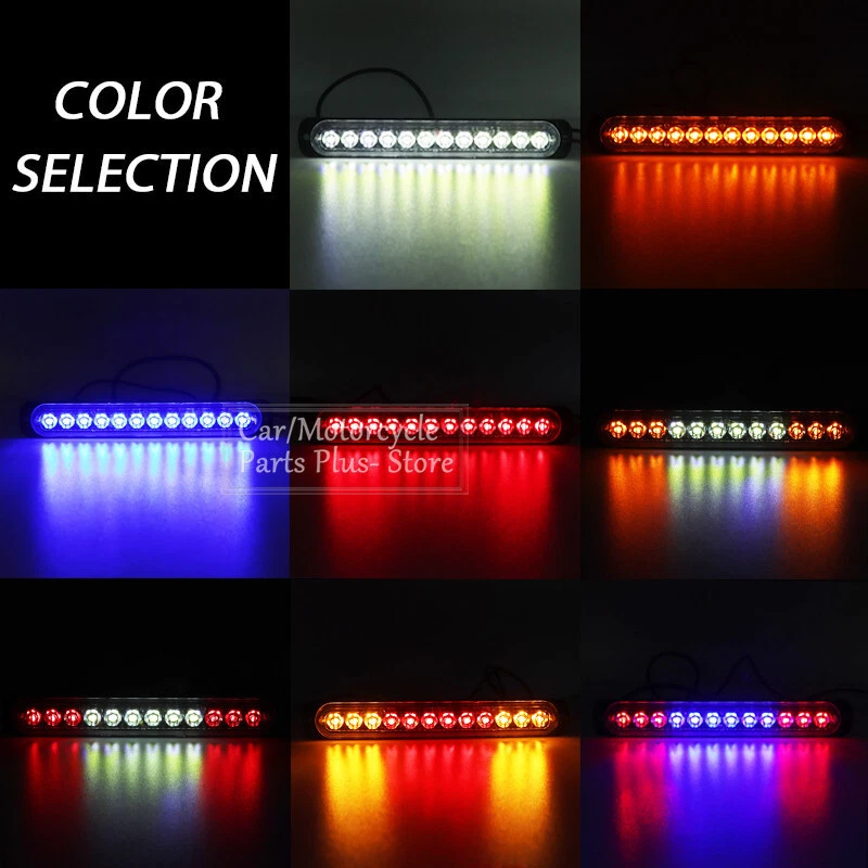 2x Car 12 LED Emergency Flashing Light vehicle Strobe Flash Side Warning 12/24V - Image 2 of 4