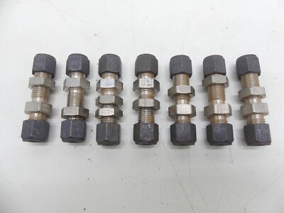 (Set of 7) 1/4'' Parker Double Ferrule Compression Fittings with Nuts