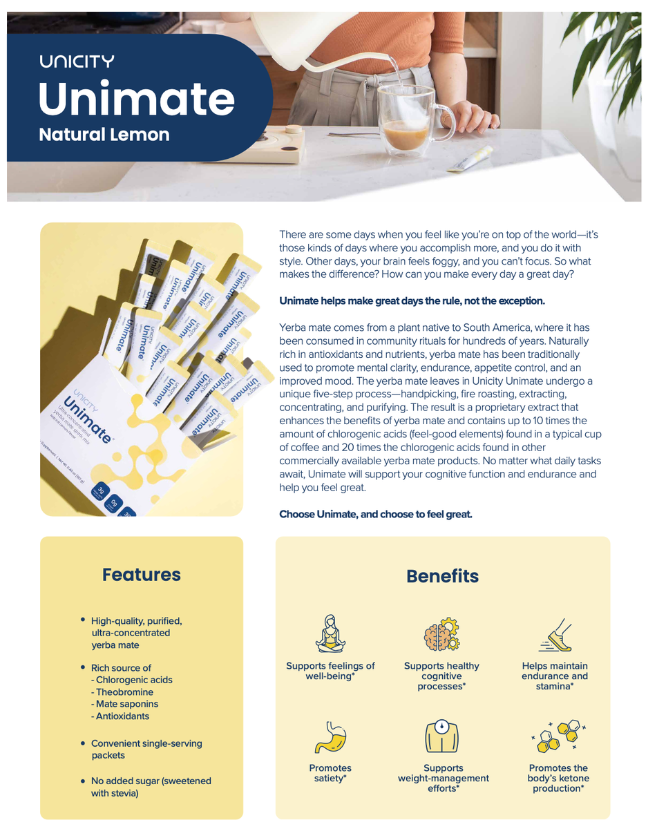 Unicity Unimate Lemon Box of 30 Sachets - Exp 02/2027 | eBay