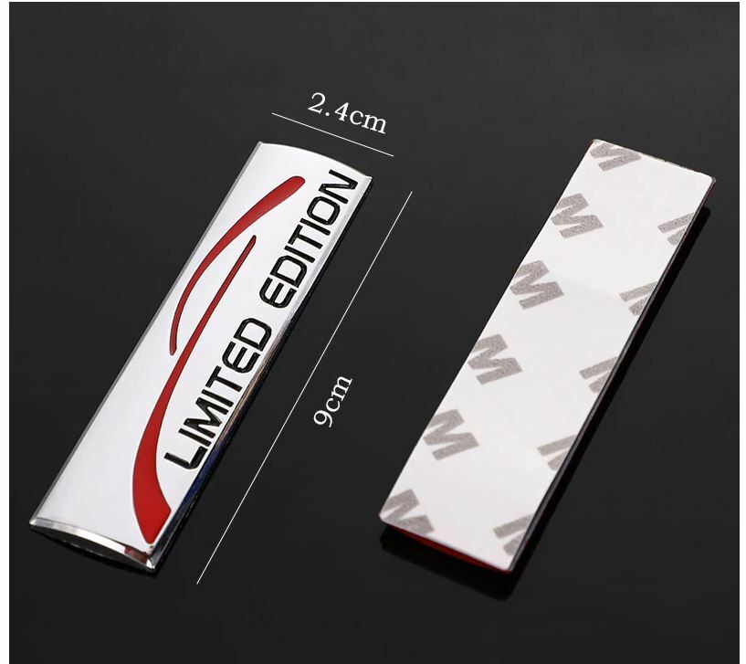 8-teiliges 3D Auto Aufkleber Set - Metall Embleme In Silber-Schwarz, 9cm