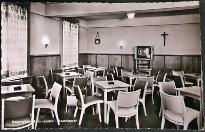 Cologne 1956 Kolpinghaus Interior TV Television Gasthof Gasthaus Hotel Pension