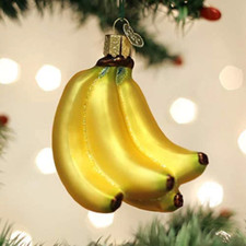 Banana Bunch Old World Christmas Ornament Blown Glass Hand Painted