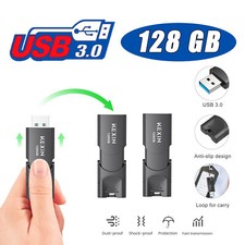 USB 3.0 128GB Retractable Style Flash Drive Memory Stick High Speed Thumb Drive