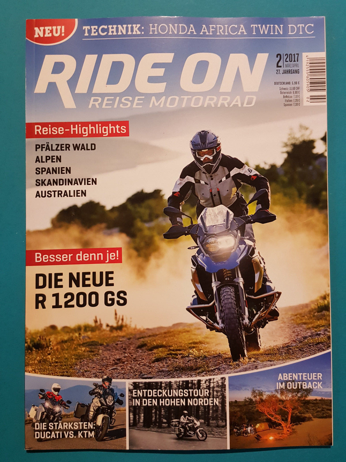 RIDE ON REISE MOTORAD MÄRZ/APRIL 2017 Ausgabe Nr.2  ungelesen 1A absolut TOP