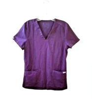 FIGS Casma Three Pocket Scrub Top XS Purple V Neck Medical Nursing