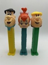 Vintage Lot of 3 Flintstones Pez Dispensers Fred, Pebbles Barney