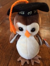 Ty Beanie Baby ~ Wise the Owl Class of "1998" ~ retired new with tag plush owl