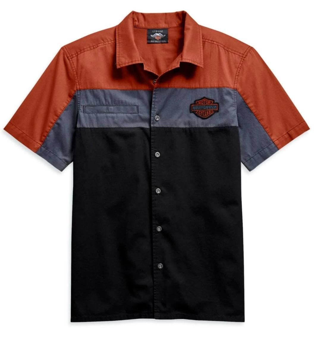 MHL.│mens│shirt M nwt Harley-Davidson Men's Copperblock Woven Shirt 99080