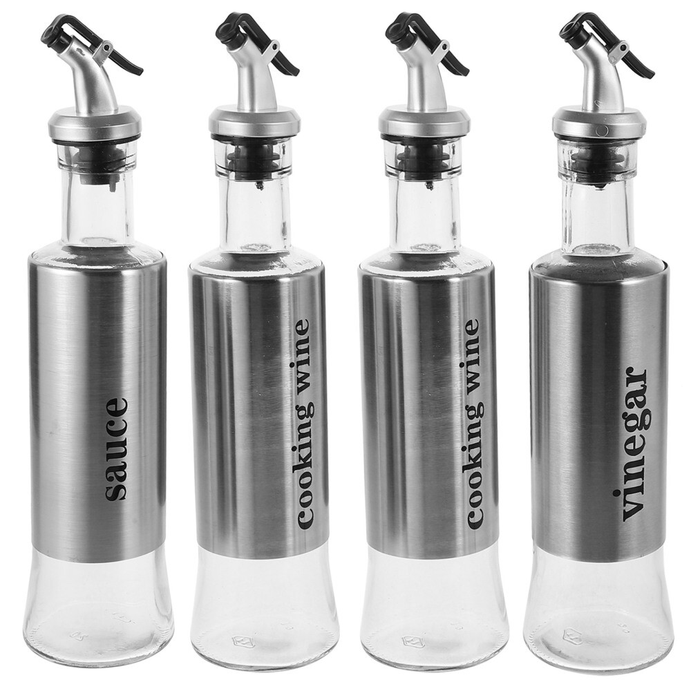 4 Pcs Vinegar Cruet Dispenser Bottle Leakproof Oil Pot Soy Sauce Holder