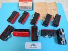 (10 NEW) Made in USA Vintage Red Top Limit Micro Switches R-R36 Aircraft Switch