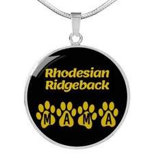 Rhodesian Ridgeback Mama Circle Necklace Stainless Steel or 18k Gold 18-22" Dog
