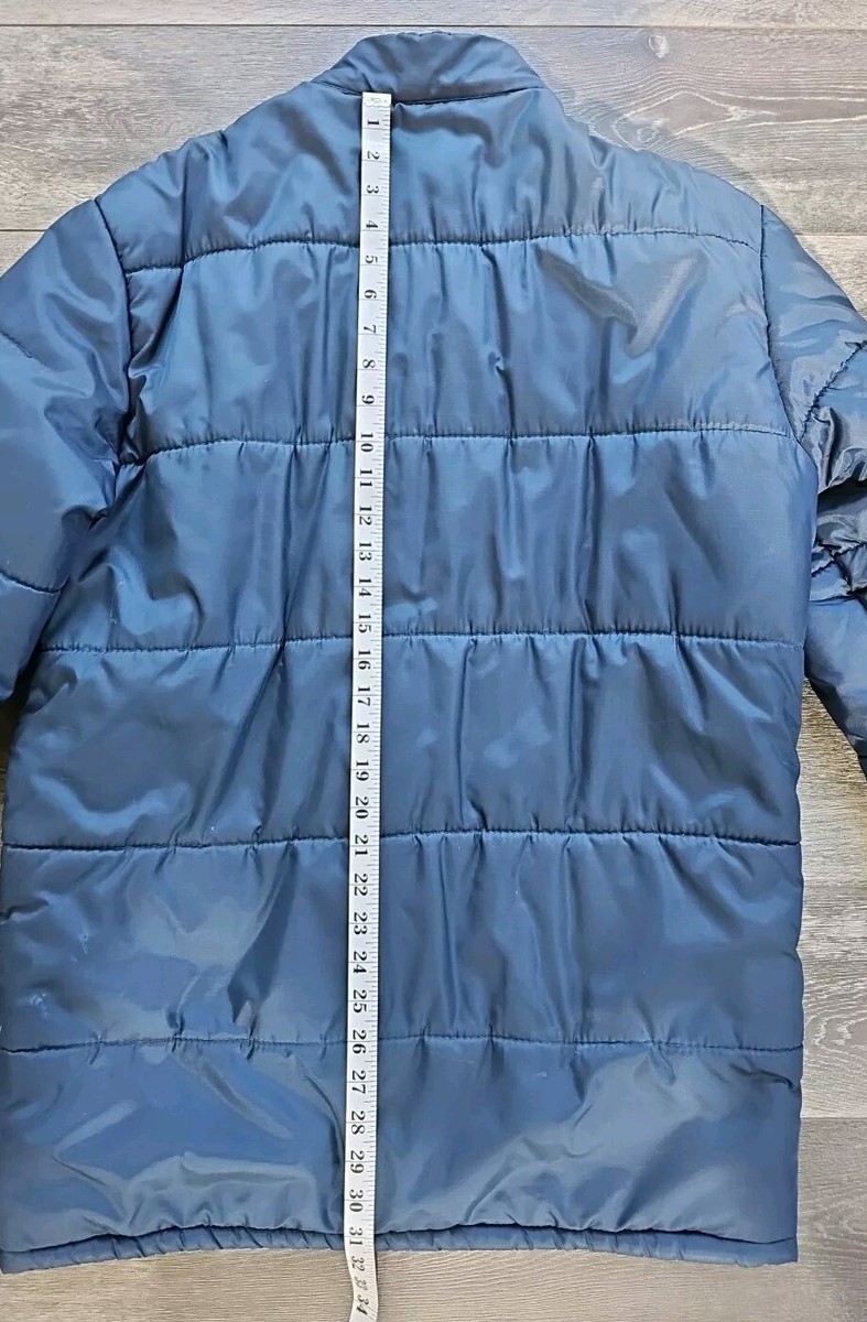 【シーズン外価格】70s Kmart puffer down jacket Vintage 1970s Kmart Puffer Jacket Navy Blue Medium Water