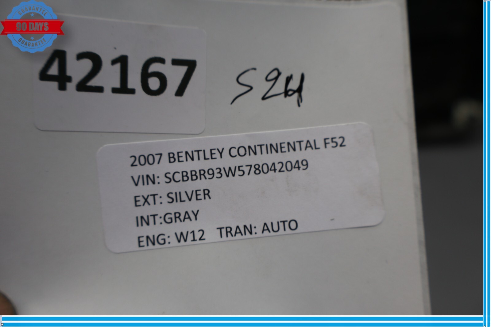 06-12 Bentley Continental Rear Right Side Interior Door Panel Trim Gray Oem