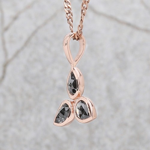 Pear Black Grey Color Diamond Pendant No Chain Including Only Pendant KDL1980 - Picture 5 of 9