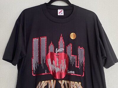 Vintage Jerzees New York Black XL Tshirt Big Apple Skyline Vintage Jerzees New York Black XL Tshirt Big Apple Skyline