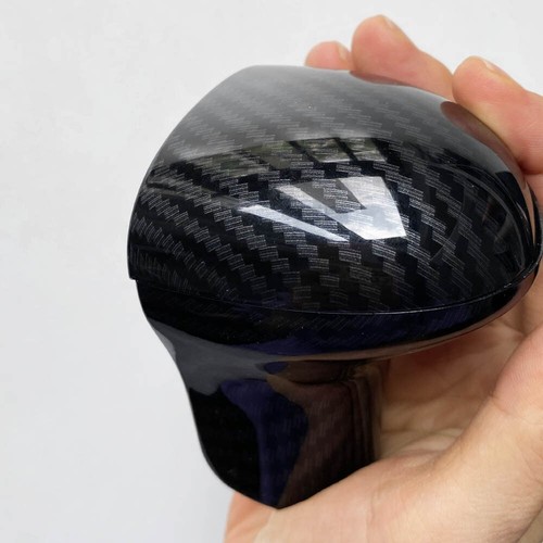 2pcs Gear Shift Knob Cover Head Trim Carbon Fiber ABS Center Console Shifter - Picture 3 of 12