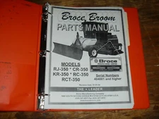 Broce Broom RJ350 CR350 KR350 RC350 RCT350 Power Sweeper Part Catalog Manual