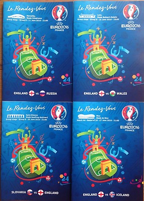 EURO 2016 FINAL TOURNAMENT PROGRAMME SET ENGLAND v RUSSIA WALES