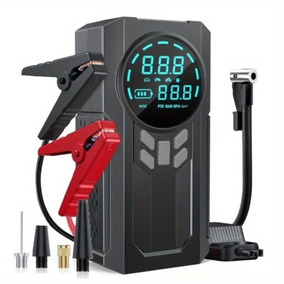 #ad 3000A Jump Starter with 150psi 8000mAh Portable USB Rechargeable Tire Inflator $49.95