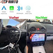 9" CarPlay 4+64GB Android 15 Autoradio GPS Navi WIFI FM Für VW Beetle 2004-2010