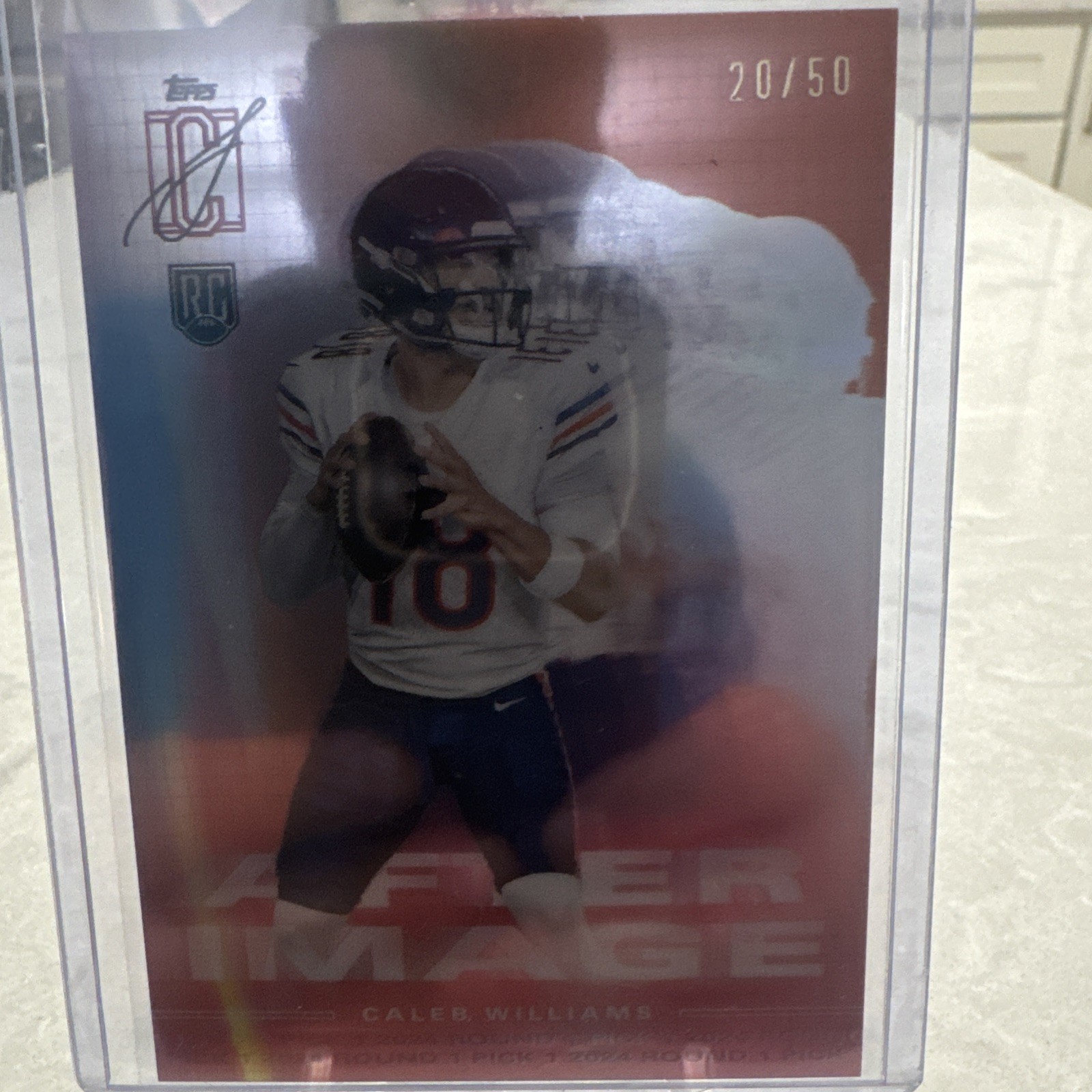 2024 Topps Signature Class After Image Orange 20/50 Caleb Williams Chicago Bears