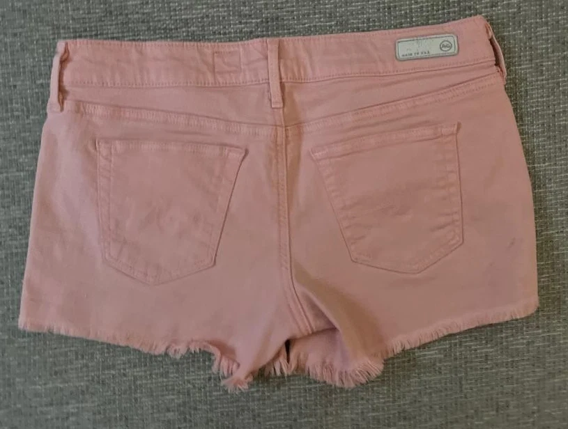 Pantalones Cortos AG Adriano Goldschmied The Mary Jane Tiro Bajo Cortado 5 Bolsillos Rosa EE. UU. Foto 2 de 4