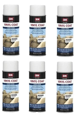 6 CANS SEM M25083, Carver White, Marine Vinyl Paint, Aerosol
