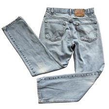 Vintage Levis 505 Mens Measure 30x30 Distressed Faded Lightwash Denim Jeans USA