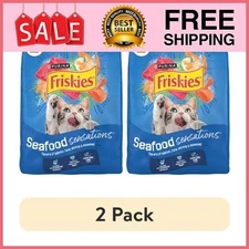 (2 pack) Purina Friskies Dry Cat Food Seafood Sensations With Salmon, Tuna, and