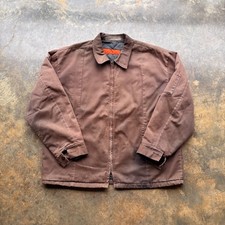Red Kap Work Jacket Mens XL Brown Quilted Lined Full Zip Utility JT50BN8 Vintage