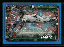 2024 Topps Holiday #H87 Ketel Marte Blue Metallic Glitter