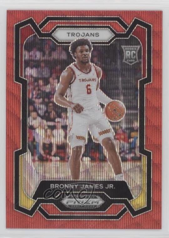 2024-25 Panini Prizm Draft Picks Red Wave Prizm Bronny James Jr #86 16n7