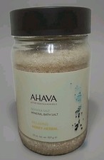AHAVA Mineral Bath Salts Relaxing Honey-Herbal Scent Dead Sea Salt 32 oz SEALED
