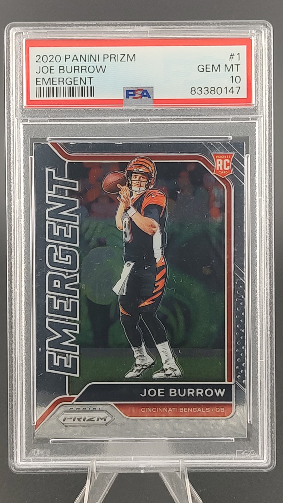 2020 Panini Prizm Joe Burrow Emergent. PSA  #1 GEM MT 10