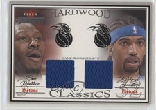 2004-05 Fleer Throwbacks Jerseys 27/50 Ben Wallace Richard Hamilton HOF 1h0p