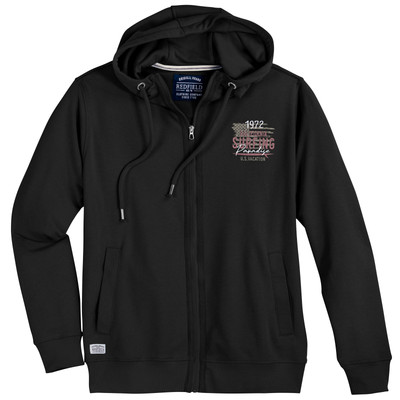 Kapuzen Sweatjacke in großen Größen von Redfield, schwarz