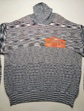 ARIES Mens Size L Temple Space Dye Turtleneck Knit Jumper NEW Grey Long Sleeve